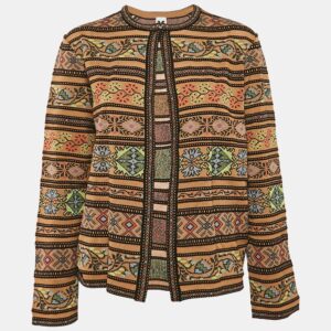 M Missoni Multicolor/Brown Wool Blend Full Sleeve Cardigan L
