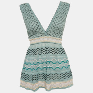 M Missoni Blue Patterned Knit Sleeveless Top S