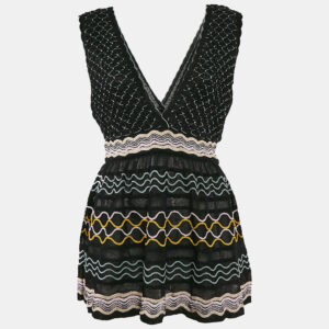 M Missoni Black Patterned Knit Sleeveless Top L