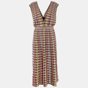 M Missoni Multicolor Patterned Lurex Knit Midi Dress L