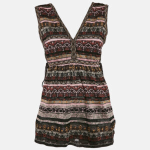 m missoni burgundy lurex knit sleeveless top m