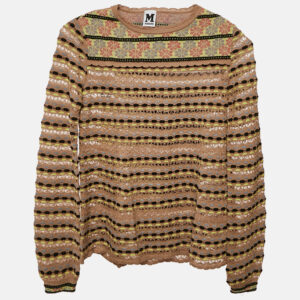 M Missoni Brown Floral Perforated Knit Top S