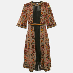 M Missoni Brown Floral Knit Midi Dress M
