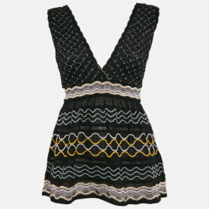 m missoni black patterned knit sleeveless top s