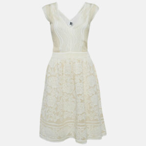 M Missoni White Patterned Lurex Knit Sleeveless Short Dress M