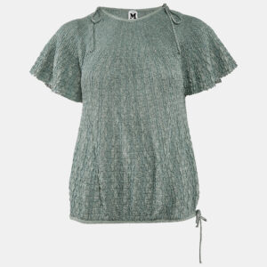 M Missoni Green Patterned Lurex Knit Sweater Top L