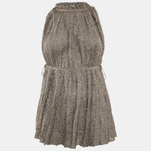 M Missoni Green Lurex Knit Pleat Detail Sleeveless Top L