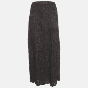 m missoni burgundy lurex knit maxi skirt l