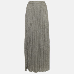 m missoni grey lurex knit maxi skirt s