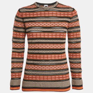 m missoni brown/black patterned knit top m