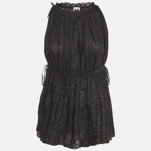 M Missoni Black Lurex Knit Gathered Sleeveless Top L