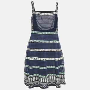 m missoni navy patterned knit dress l
