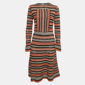 M Missoni Multicolor Patterned Knit Full Sleeve Midi Dress M