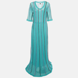 M Missoni Green Patterned Knit Maxi Dress L