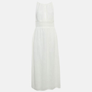 M Missoni White Patterned Knit Sleeveless Long Dress L