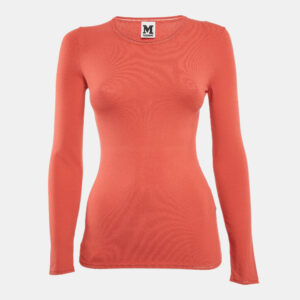 M Missoni Coral Pink Knit Long Sleeve Top S