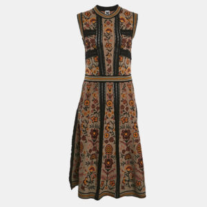 M Missoni Multicolor Floral Pattern Knit Sleeveless Dress M