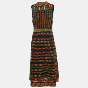 M Missoni Multicolor Patterned Knit Sleeveless Midi Dress M