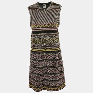 M Missoni Multicolor Patterned Lurex Knit Sleeveless Short Dress L