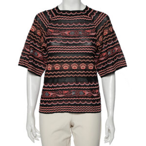 M Missoni Multicolored Wave Patterned Lurex Knit Top S