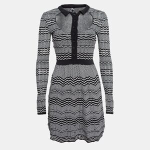 M Missoni Black/White Patterned Knit Mini Dress S