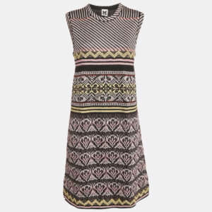m missoni metallic/black lurex knit sleeveless dress s