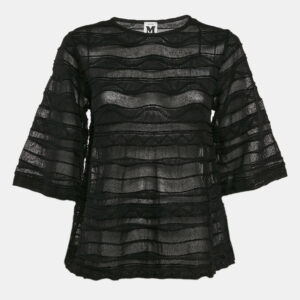 m missoni black patterned knit long sleeve top m