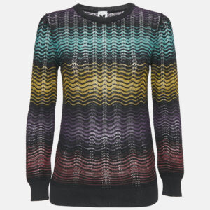 M Missoni Multicolor Wave Pattern Knit Long Sleeve Top S