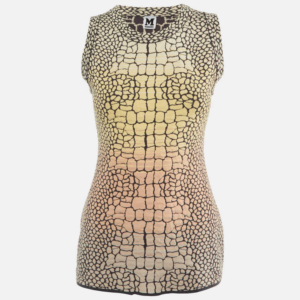 luxury-women-m-missoni-used-clothes-p1166810-001 M Missoni Multicolor Ombre Jacquard Knit Sleeveless Top M