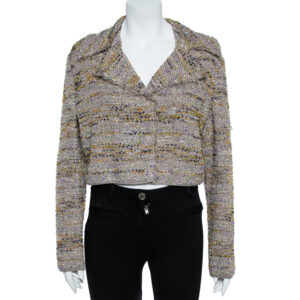 M Missoni Multicolor Tweed Cropped Blazer L