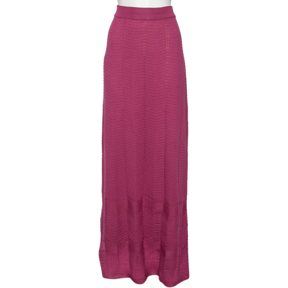 luxury-women-m-missoni-used-clothes-p591982-010 M Missoni Purple Knit Maxi Skirt M