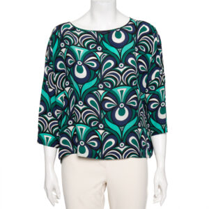 M Missoni Multicolor Printed Silk Crew Neck Top S