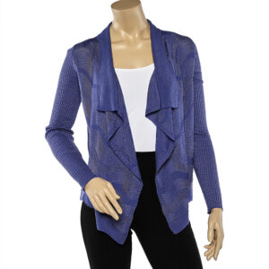 M Missoni Blue Patterned Knit Shawl Collar Shrug M