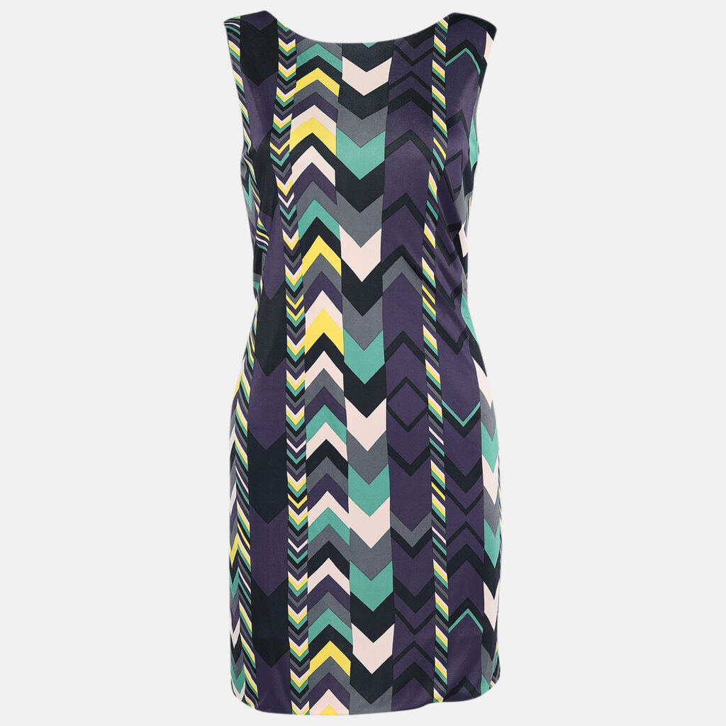 luxury-women-m-missoni-used-clothes-p633675-002 M Missoni Multicolor Printed Jersey Sleeveless Midi Dress M