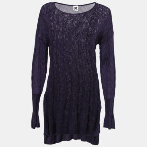 M Missoni Purple Chevron Patterned Wool Knitted Top M