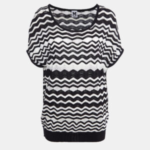 M Missoni Monochrome Patterned Knit Top S
