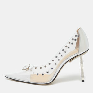 Mach & Mach Transparent PVC and Leather Diamond Dreams Pumps Size 38.5