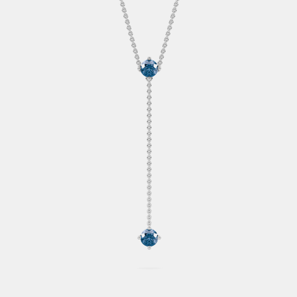 luxury-women-made-by-man-new-fine-jewelry-p1109637-002 14K 2 Blue Stone 18" Lab Grown Diamond Pendant (0.40 Ctw)