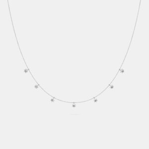 14K 7 White Lab Grown Diamond Stone 18" Pendant (1.50 Ctw)