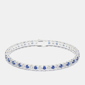 925 Sterling Silver Tennis Color & Lab Grown Diamond Bracelet
