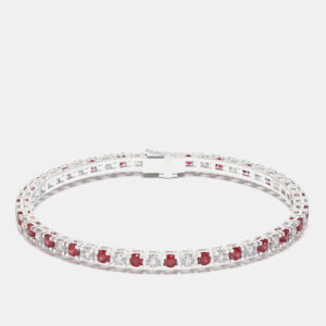 925 Sterling Silver Tennis Color & Lab Grown Diamond Bracelet