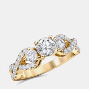 14k Yellow Gold Twist Shank Solitaire Bridal Ring (2ctw) US 7