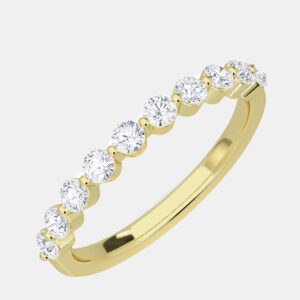 14K Yellow Gold Round 10 Stones Band (1/2 ctw) US 7