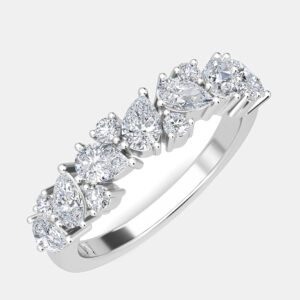 14K White Gold Fancy Lab Grown Band (1.30ctw) US 7