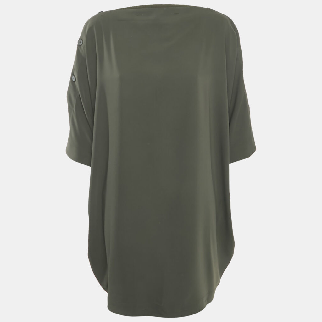 luxury-women-maison-martin-margiela-used-clothes-p1169929-006 Maison Martin Margiela Olive Green Chiffon Short Dress S