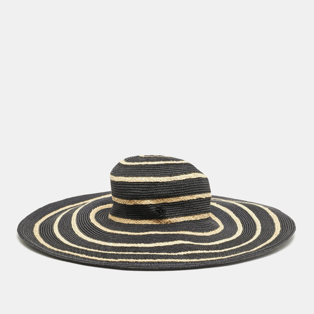 luxury-women-maison-michel-paris-new-accessories-p1158833-001 Maison Michel Paris Black Striped Straw Ursula Hat L