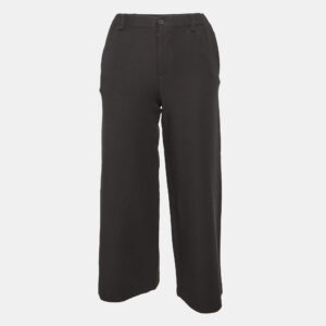 Maje Black Cotton Polaris Wide Leg Crop Trousers XS