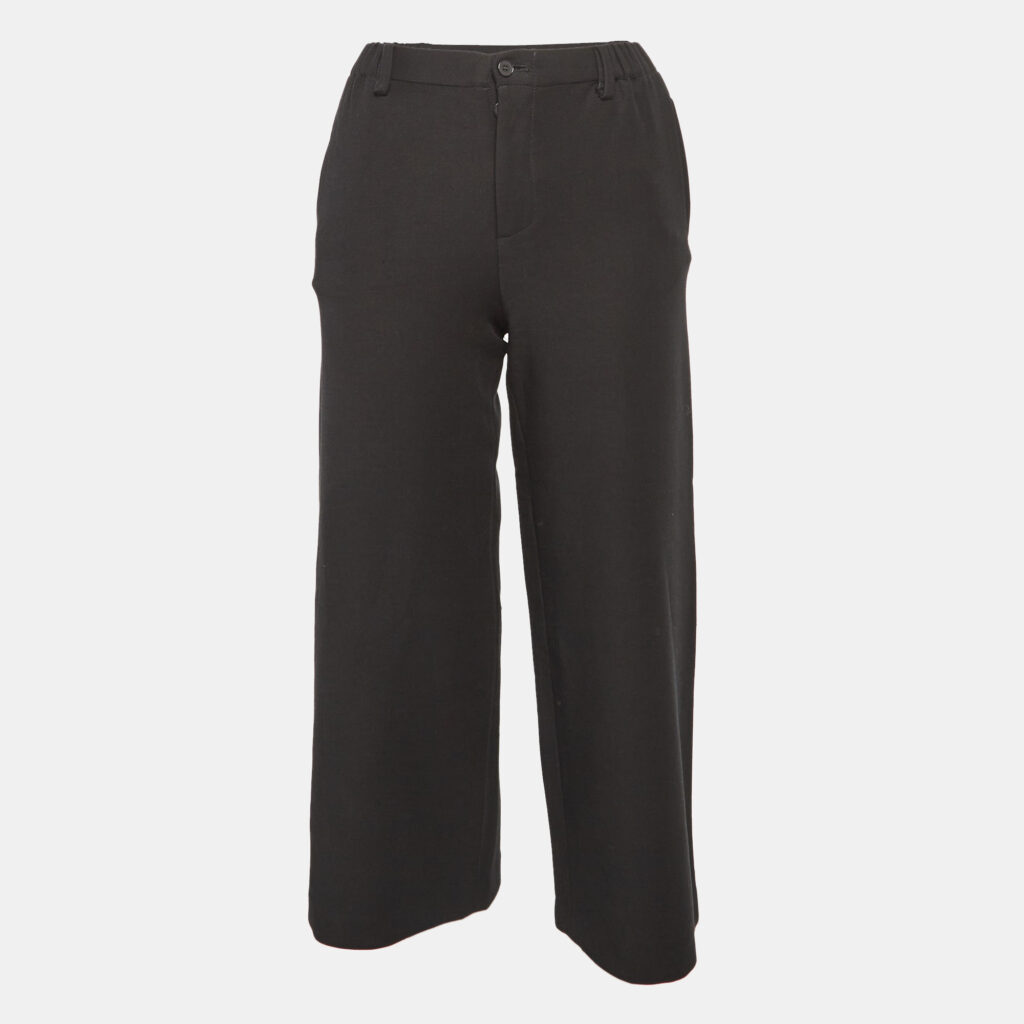 luxury-women-maje-used-clothes-p1040648-001 Maje Black Cotton Polaris Wide Leg Crop Trousers XS