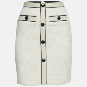 Maje White Tweed Mini Skirt XS