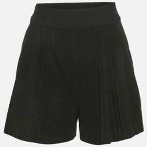 Maje Black Wool Blend Pleated Shorts S
